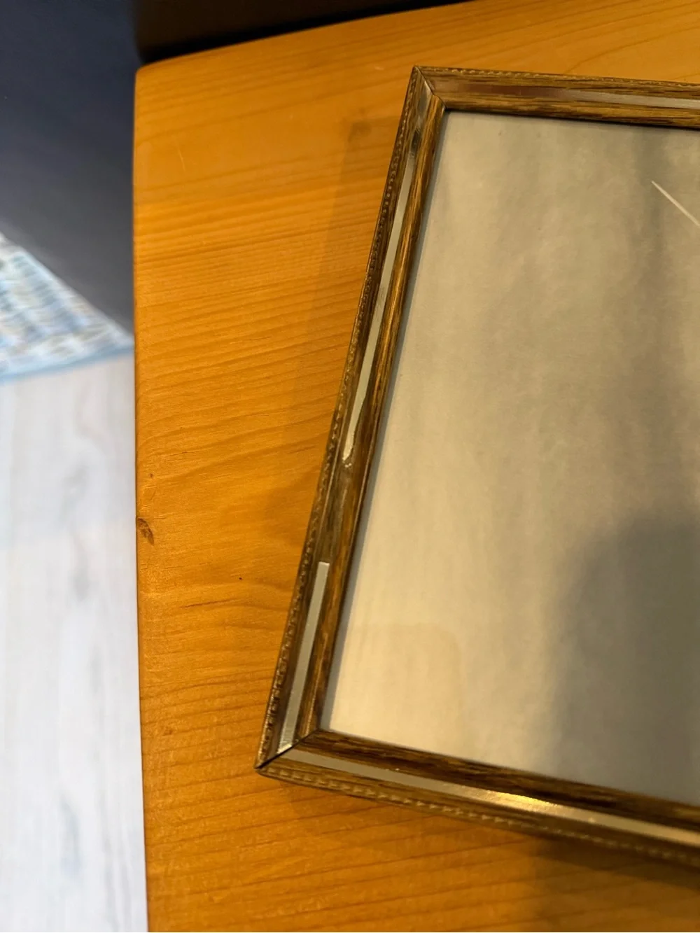 Vintage Small Faux Wood Picture Frame